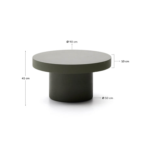 Couchtisch Aiguablava aus Zement in Grün Ø 90 cm - ZEN ZONE Furniture