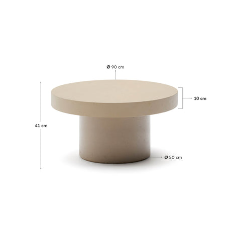 Couchtisch Aiguablava aus Zement in Beige Ø 90 cm - ZEN ZONE Furniture