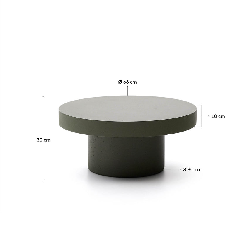 Couchtisch Aiguablava aus Zement in Grün Ø 66 cm - ZEN ZONE Furniture