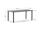 Outdoor-Tisch Brai aus dunkelgrau verzinktem Stahl 180 x 90 cm - ZEN ZONE Furniture