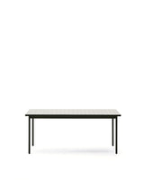 Outdoor-Tisch Maurina aus grün verzinktem Stahl mit Kacheln  in der Farbe Écru 182 x 91 cm - ZEN ZONE Furniture