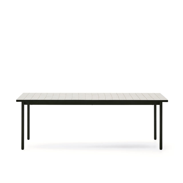 Outdoor-Stuhl Maurina aus grün verzinktem Stahl mit Kacheln in der Farbe Écru 223 x 101 cm - ZEN ZONE Furniture