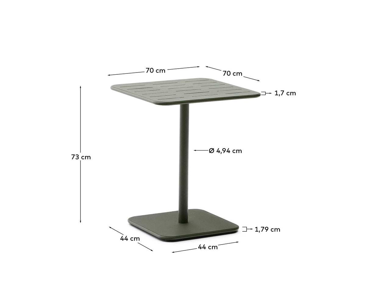 Outdoor-Tisch Brai aus grün verzinktem Stahl 70 x 70 cm - ZEN ZONE Furniture