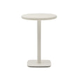 Hoher, runder Outdoor-Tisch Dina mit weißer Zementplatte Ø 70 cm und weißem Stahlfuß 48 x 48 x 96 cm - ZEN ZONE Furniture