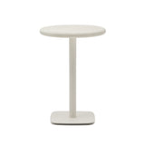 Hoher, runder Outdoor-Tisch Dina mit weißer Zementplatte Ø 70 cm und weißem Stahlfuß 48 x 48 x 96 cm - ZEN ZONE Furniture