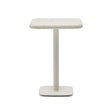 Hoher Outdoor-Tisch Dina mit weißer Zementplatte 70 x 70 cm und weißem Stahlfuß 48 x 48 x 96 cm - ZEN ZONE Furniture