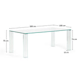 Tisch Adularia aus Einscheiben-Sicherheitsglas, 200 x 100 cm - ZEN ZONE Furniture