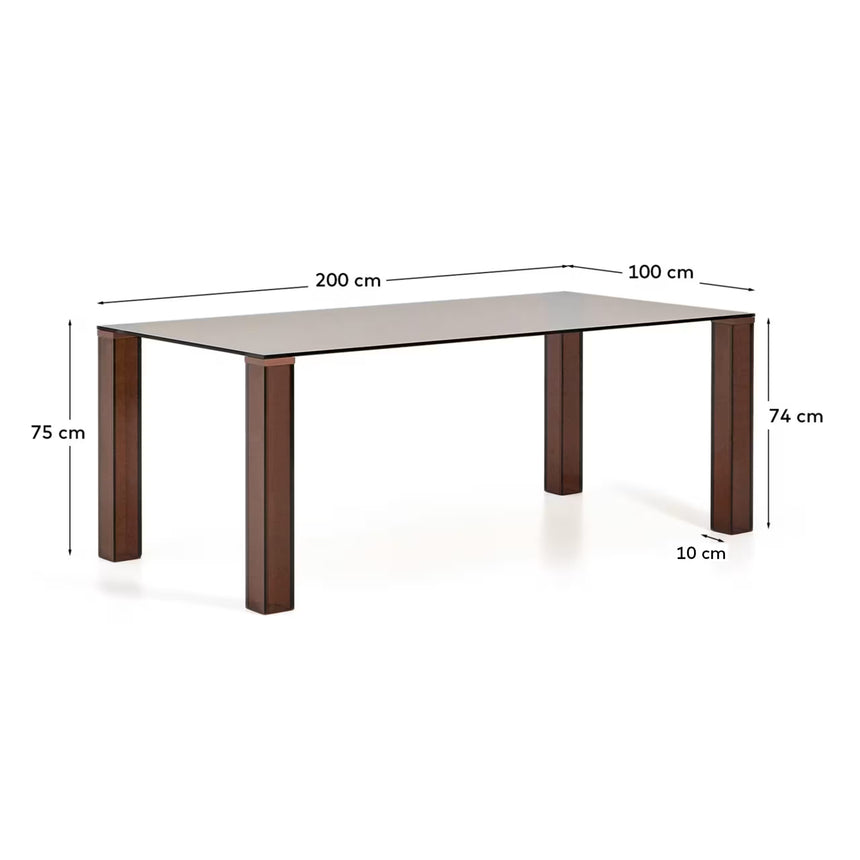 Tisch Adularia aus Einscheiben-Sicherheitsglas, 200 x 100 cm - ZEN ZONE Furniture
