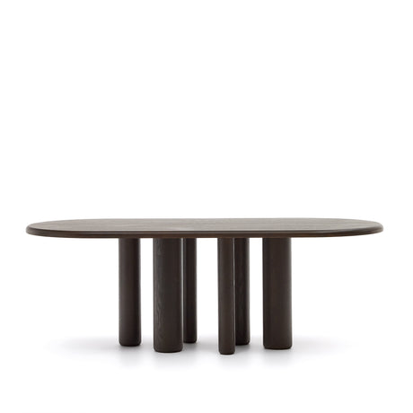 Mailen ovaler Tisch aus Eschenfurnier mit dunklem Finish Ø 220 x 105 cm - ZEN ZONE Furniture