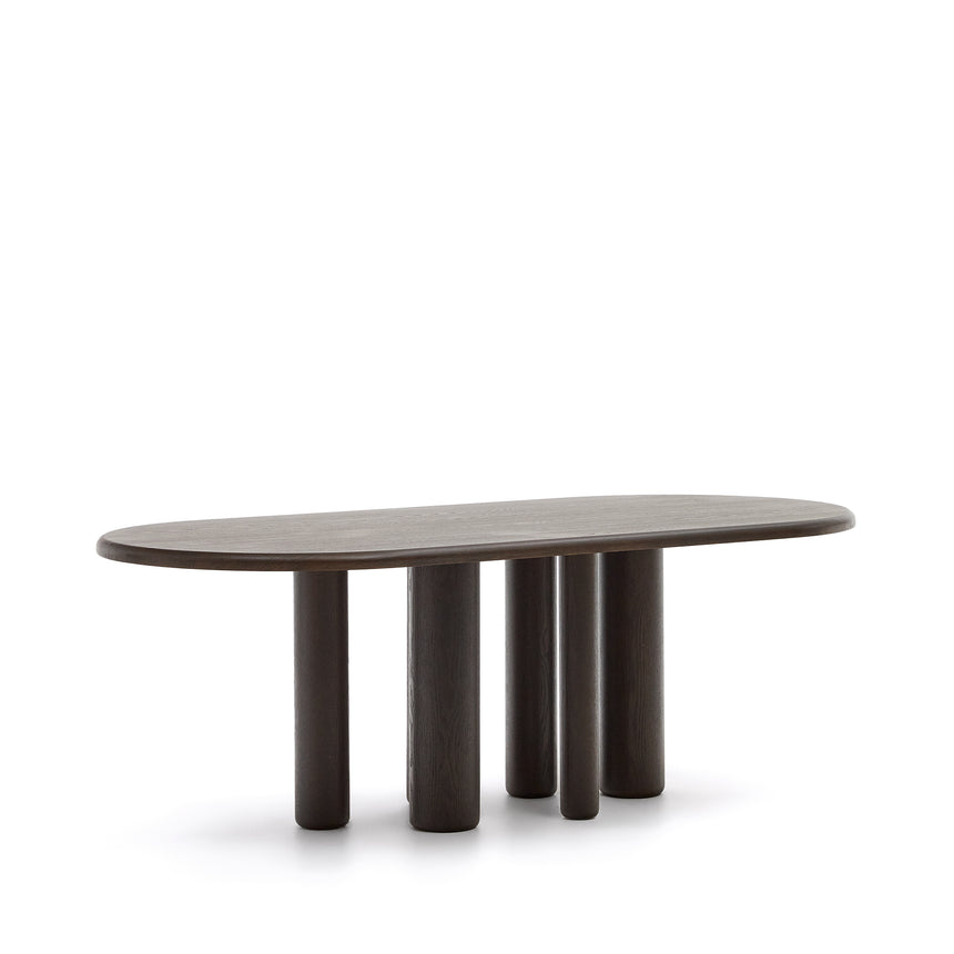 Mailen ovaler Tisch aus Eschenfurnier mit dunklem Finish Ø 220 x 105 cm - ZEN ZONE Furniture