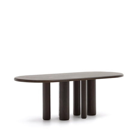 Mailen ovaler Tisch aus Eschenfurnier mit dunklem Finish Ø 220 x 105 cm - ZEN ZONE