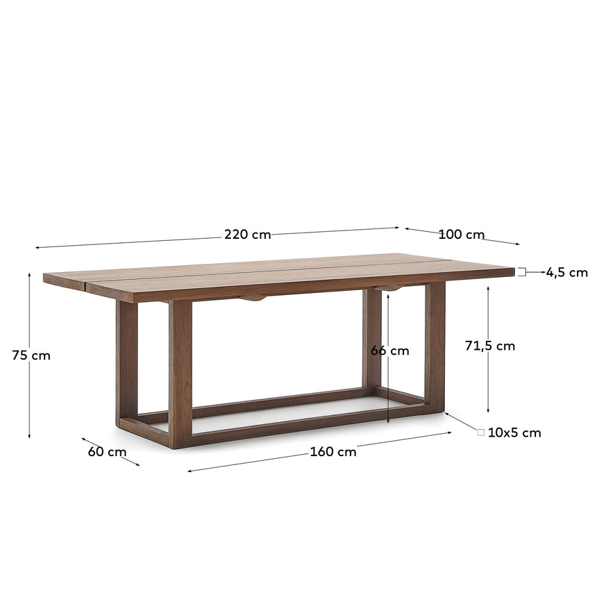 Sashi Tisch aus massivem Teakholz 220 x 100 cm - ZEN ZONE Furniture