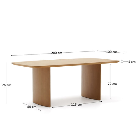 Litto Tisch aus Eichenfurnier 200 x 100 cm - ZEN ZONE Furniture
