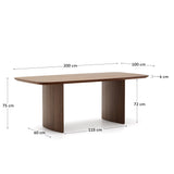 Litto Tisch aus Walnussfurnier 200 x 100 cm - ZEN ZONE Furniture