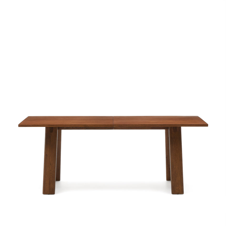Arlen Ausziehtisch Furnier und massives Eichenholz mit Nussbaum-Finish 200 (250) x 95 cm FSC - ZEN ZONE Furniture