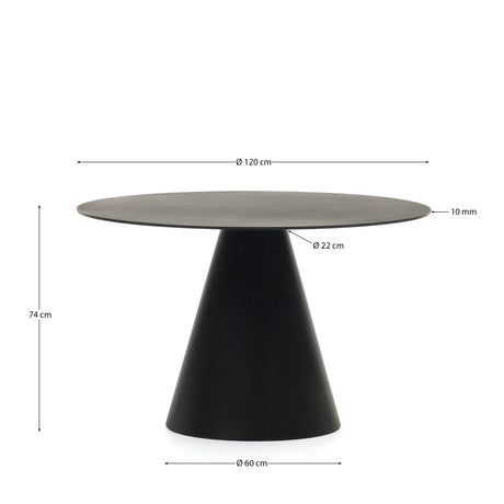 Wilshire runder Tisch mit schwarzem Finish Ø 120 cm - ZEN ZONE Furniture