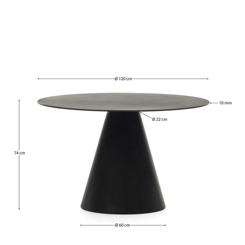 Wilshire runder Tisch mit schwarzem Finish Ø 120 cm - ZEN ZONE Furniture