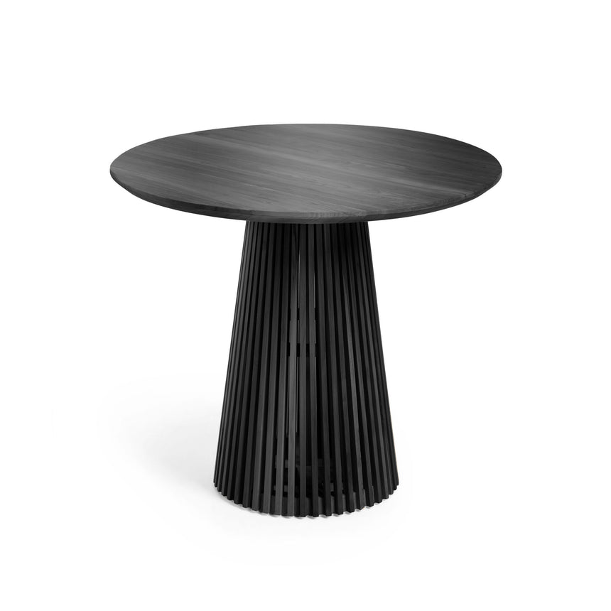 Jeanette runder Tisch aus massivem Mindiholz schwarz Ø 90 cm - ZEN ZONE Furniture