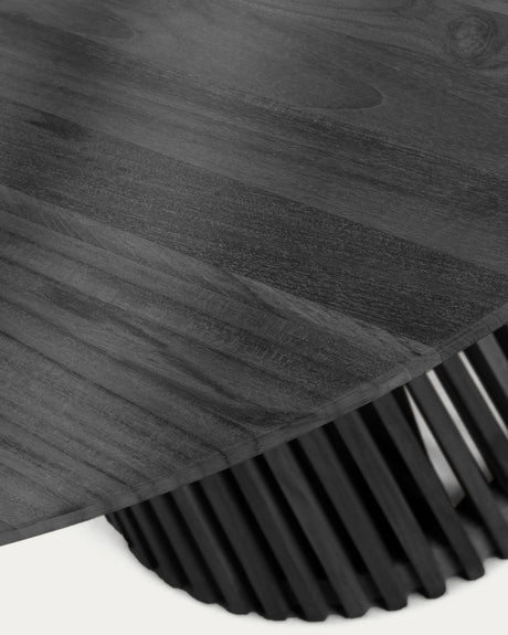 Jeanette runder Tisch aus massivem Mindiholz schwarz Ø 90 cm - ZEN ZONE Furniture