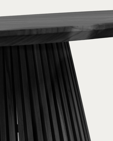 Jeanette runder Tisch aus massivem Mindiholz schwarz Ø 90 cm - ZEN ZONE Furniture