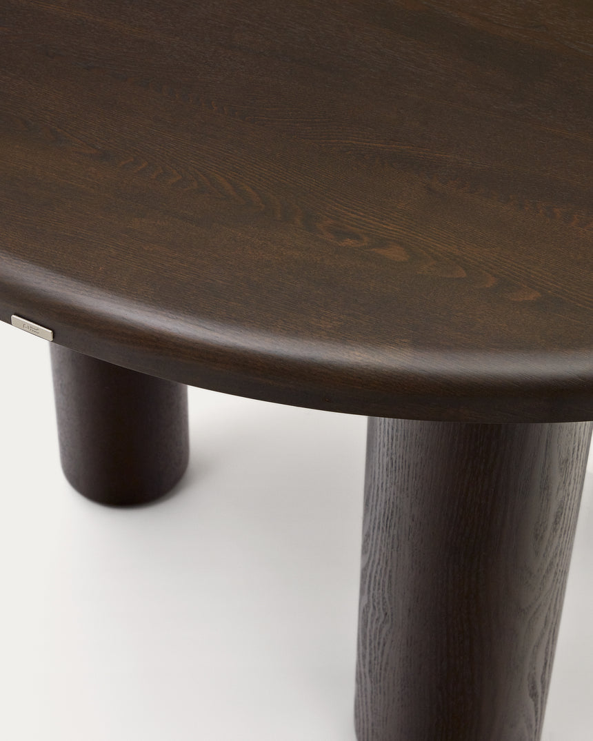 Mailen runder Tisch aus Eschenfurnier mit dunklem Finish Ø 120 cm - ZEN ZONE Furniture