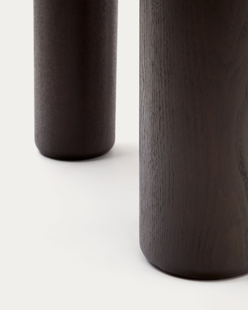 Mailen runder Tisch aus Eschenfurnier mit dunklem Finish Ø 120 cm - ZEN ZONE Furniture