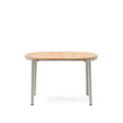 Montuiri Ausziehtisch rund Eichenfurnier und Stahlbeine graues Finish 120(160) x 90 cm - ZEN ZONE Furniture