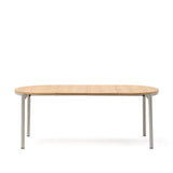 Montuiri Ausziehtisch rund Eichenfurnier und Stahlbeine graues Finish 120(160) x 90 cm - ZEN ZONE Furniture