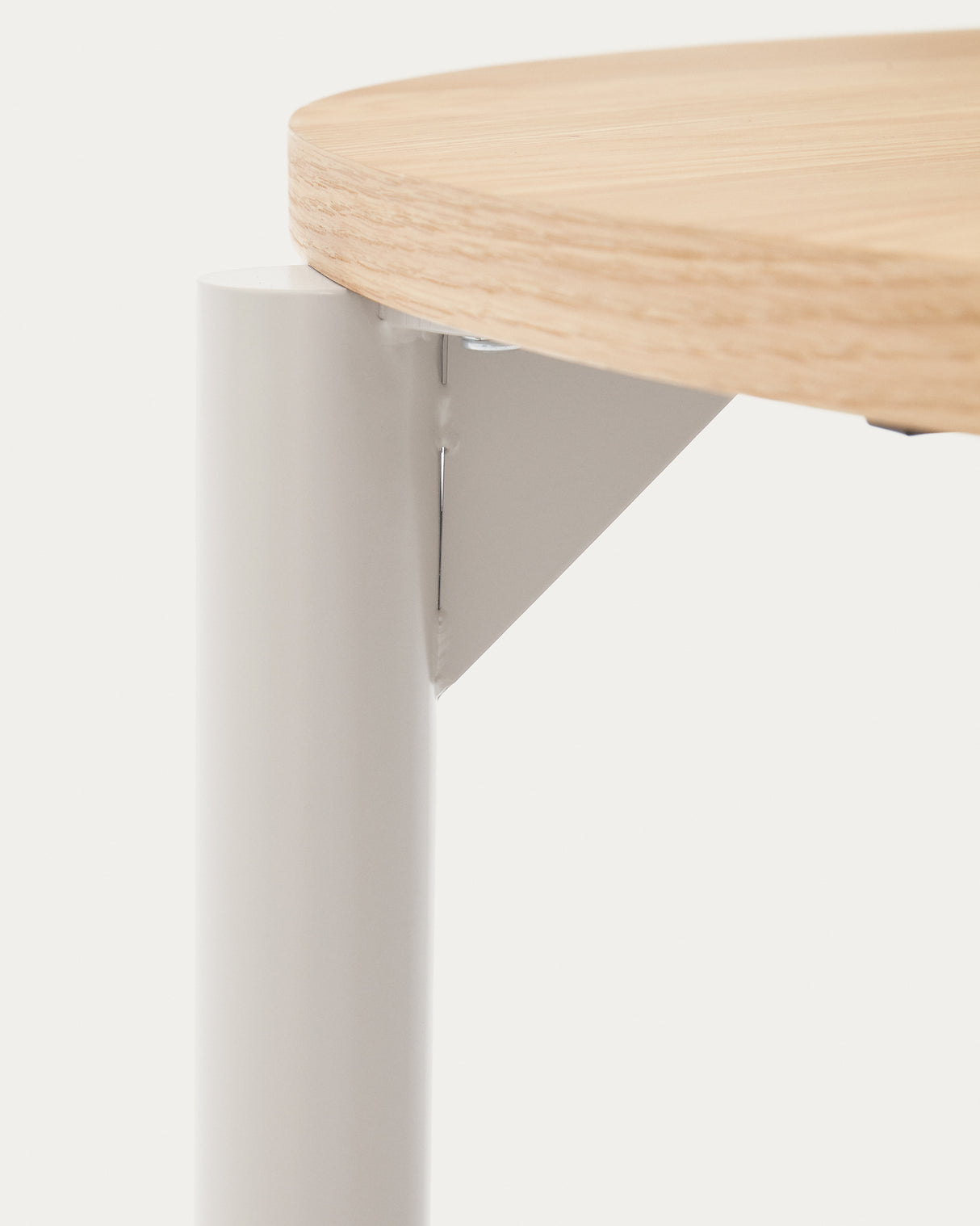 Montuiri Ausziehtisch rund Eichenfurnier und Stahlbeine graues Finish 120(160) x 90 cm - ZEN ZONE Furniture