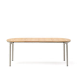 Montuiri Ausziehtisch rund Eichenfurnier und Stahlbeine graues Finish 120(160) x 90 cm - ZEN ZONE
