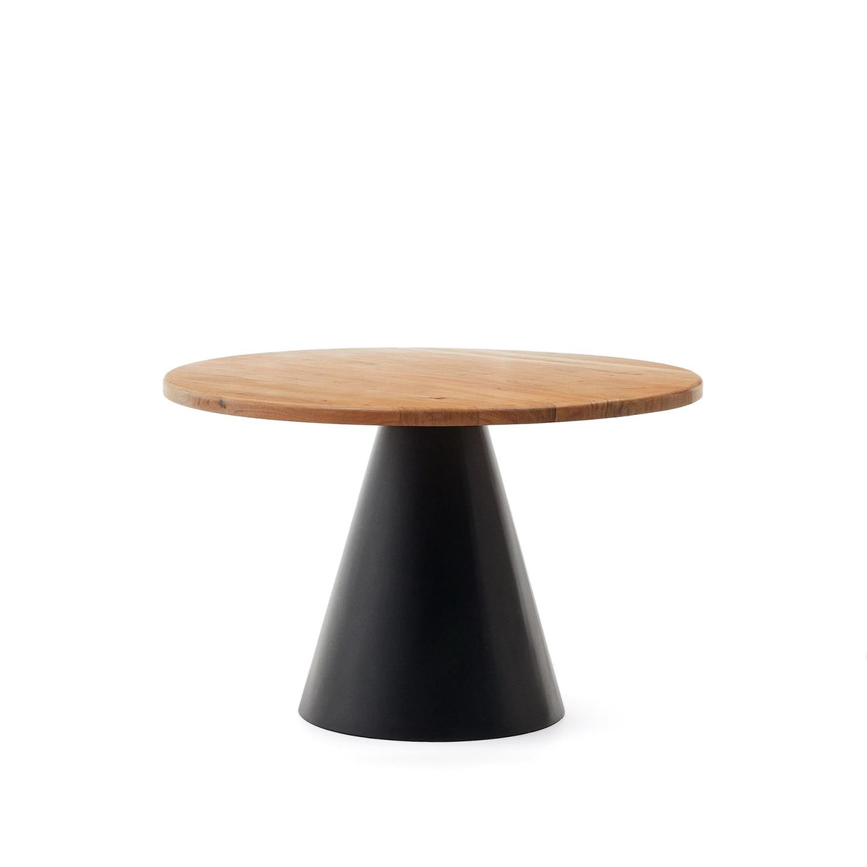 Wilshire runder Tisch aus massivem Akazienholz und Stahl in Schwarz Ø 120 cm - ZEN ZONE