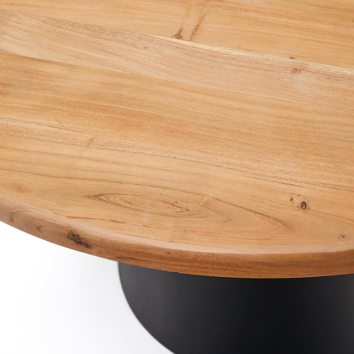 Wilshire runder Tisch aus massivem Akazienholz und Stahl in Schwarz Ø 120 cm - ZEN ZONE
