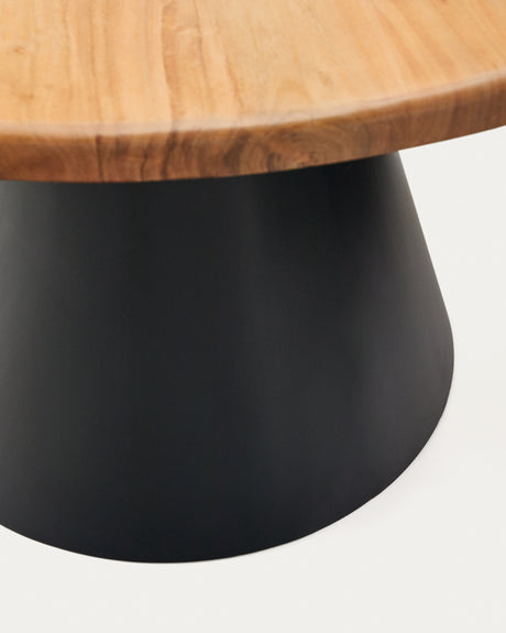 Wilshire runder Tisch aus massivem Akazienholz und Stahl in Schwarz Ø 120 cm - ZEN ZONE Furniture
