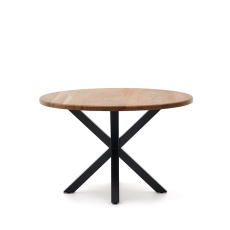 Argo runder Tisch aus massivem Akazienholz mit Stahlbeinen in Schwarz Ø 120 cm - ZEN ZONE Furniture