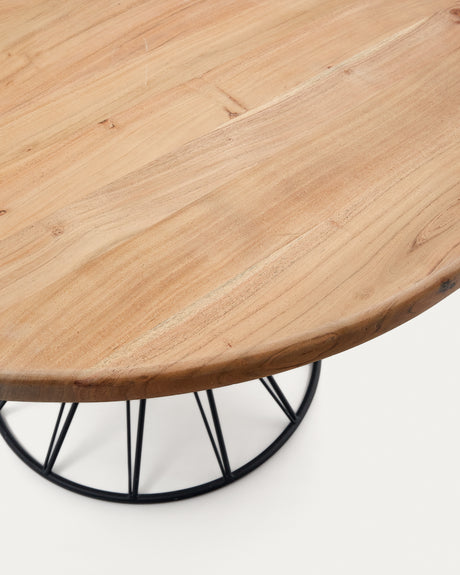 Niut runder Tisch aus massivem Akazienholzmit Stahlbeinen in Schwarz Ø 120 cm - ZEN ZONE Furniture