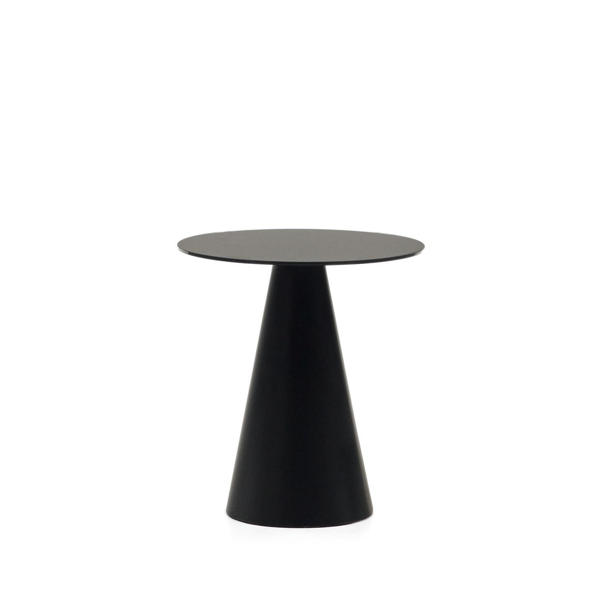 Wilshire Beistelltisch aus getempertem Glas und Metall mit Finish in Mattschwarz Ø 50 cm - ZEN ZONE