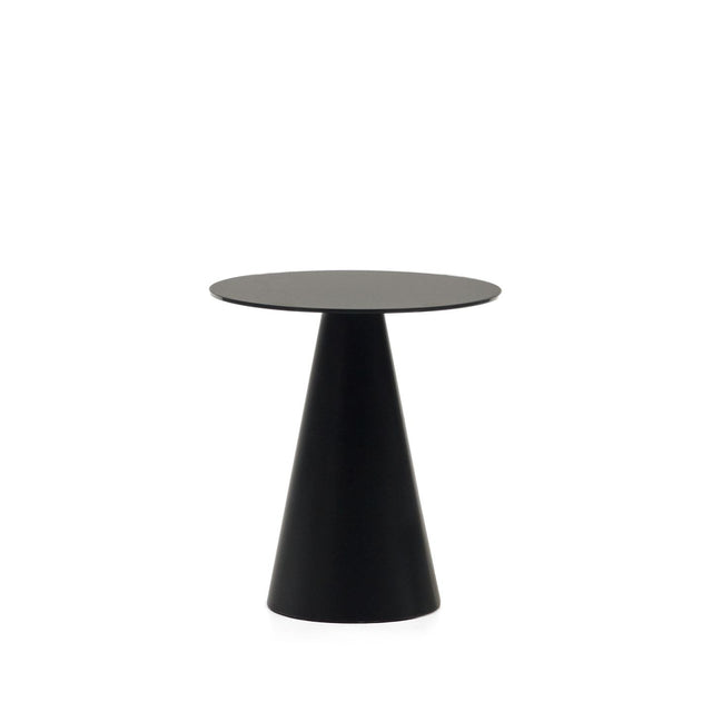 Wilshire Beistelltisch aus getempertem Glas und Metall mit Finish in Mattschwarz Ø 50 cm - ZEN ZONE