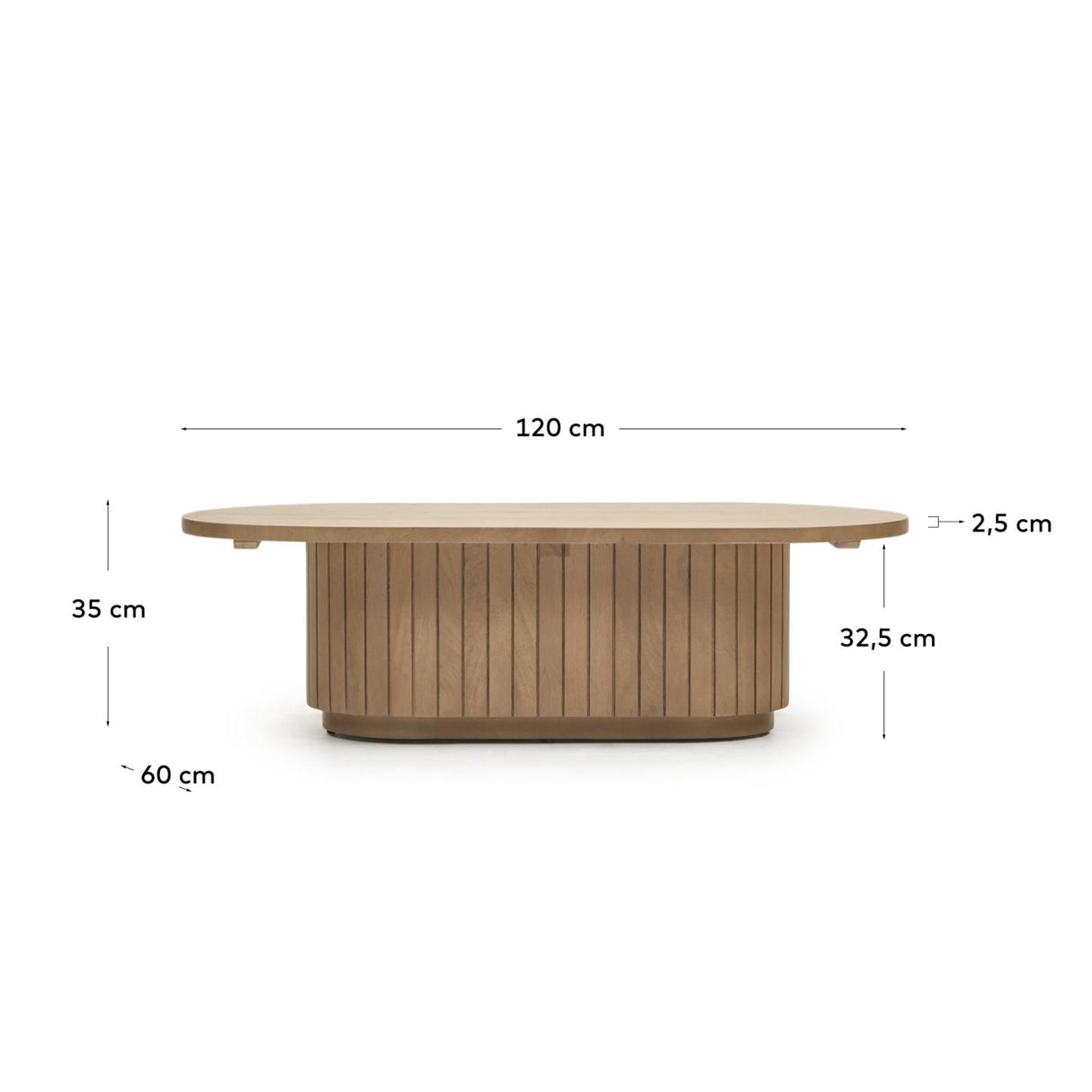 Licia Couchtisch aus massivem Mangoholz 120 x 60 cm - ZEN ZONE