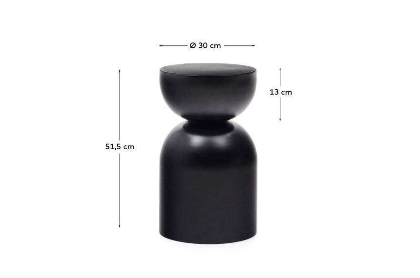 Rachell Beistelltisch aus Metall mit mattschwarzem Finish Ø 30,5 cm - ZEN ZONE Furniture