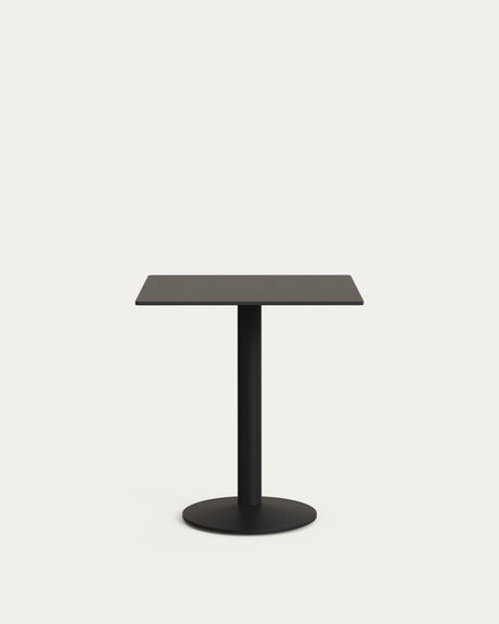 Esilda Outdoor-Tisch schwarz mit schwarz lackiertem Metallbein 70 x 70 x 70 cm - ZEN ZONE Furniture