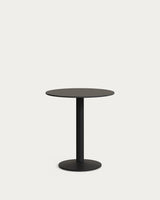 Runder Outdoor-Tisch Esilda schwarz mit schwarz lackiertem Metallbein Ø 70 x 70 cm - ZEN ZONE Furniture