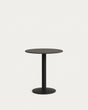 Runder Outdoor-Tisch Esilda schwarz mit schwarz lackiertem Metallbein Ø 70 x 70 cm - ZEN ZONE Furniture