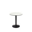 Runder Outdoor-Tisch Esilda weiß mit schwarz lackiertem Metallbein Ø 70 x 70 cm - ZEN ZONE