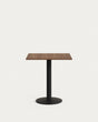 Esilda Tisch Melamin nussbaumfarben mit Metallbein schwarz lackiert 70x70x70 cm - ZEN ZONE Furniture