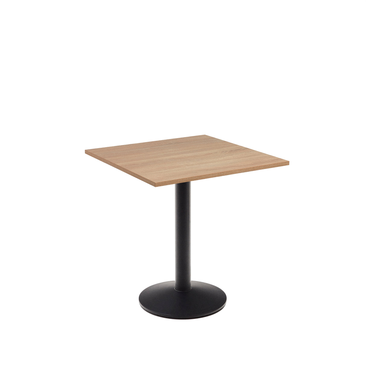 Esilda Tisch Melamin naturfarben mit Metallbein schwarz lackiert 70x70x70 cm - ZEN ZONE