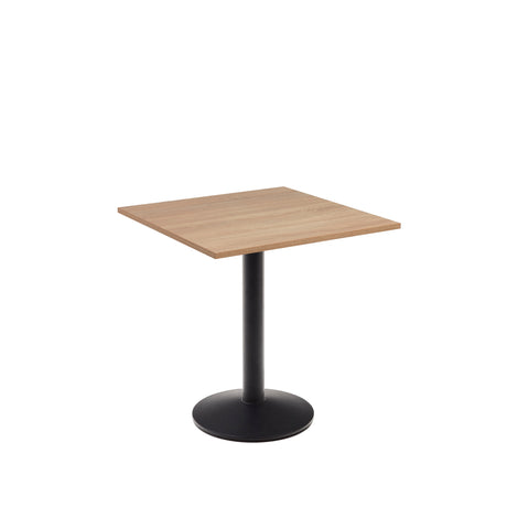 Esilda Tisch Melamin naturfarben mit Metallbein schwarz lackiert 70x70x70 cm - ZEN ZONE