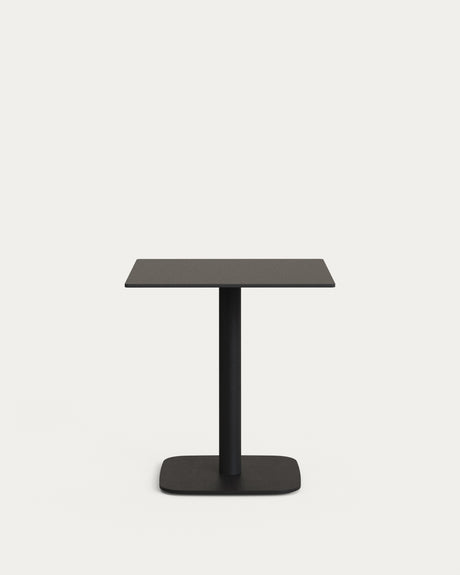 Dina Outdoor-Tisch schwarz mit schwarz lackiertem Metallbein 68 x 68 x 70 cm - ZEN ZONE Furniture