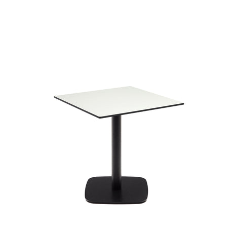Outdoor-Tisch Dina weiß mit schwarz lackiertem Metallbein 68 x 68 x 70 cm - ZEN ZONE