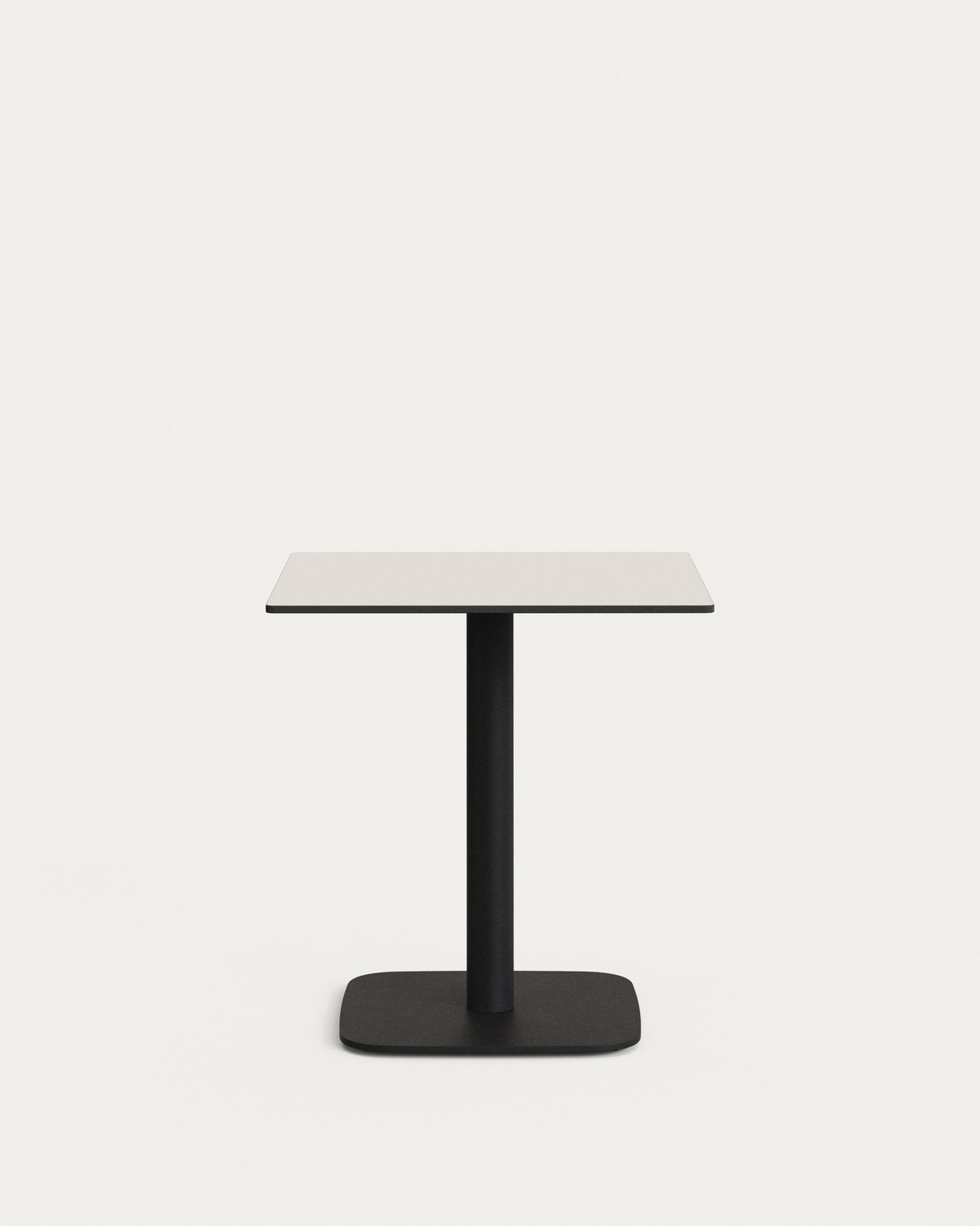 Outdoor-Tisch Dina weiß mit schwarz lackiertem Metallbein 68 x 68 x 70 cm - ZEN ZONE Furniture