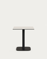 Outdoor-Tisch Dina weiß mit schwarz lackiertem Metallbein 68 x 68 x 70 cm - ZEN ZONE Furniture